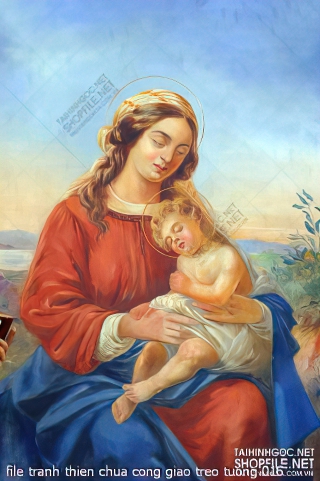 file tranh thien chua cong giao treo tuong 016