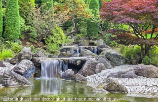 file tranh thien nhien decor nghe thuat thac nuoc phong thuy