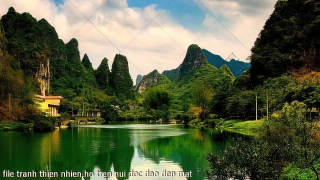 file tranh thien nhien ho tren nui doc dao dep mat