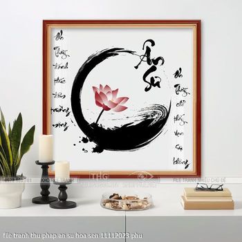 file tranh thu phap an su hoa sen 11112023 phu