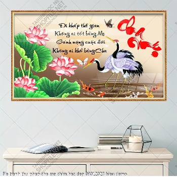 file tranh thu phap cha me chim hac dep 09012023 hieu