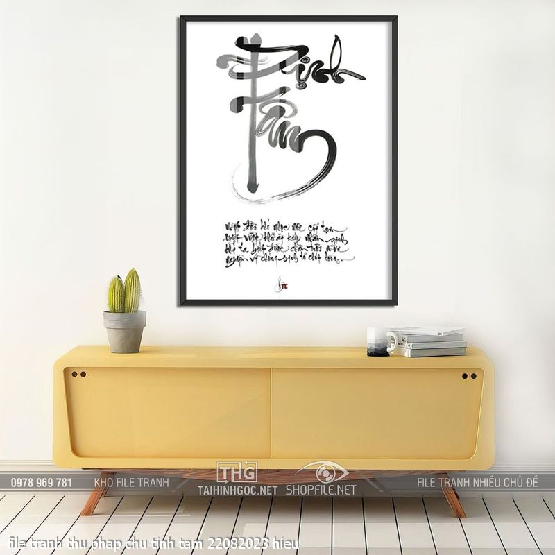file tranh thu phap chu tinh tam 22082023 hieu