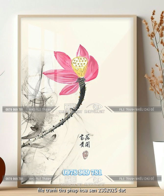 file tranh thu phap hoa sen 2352025 dat