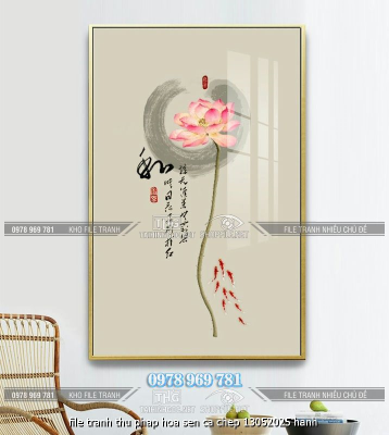 file tranh thu phap hoa sen ca chep 13052025 hanh