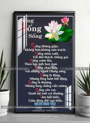 file tranh thu phap hoa sen song 25032026