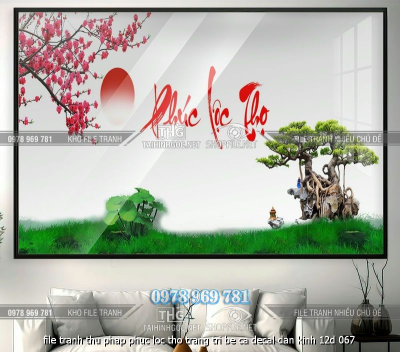 file tranh thu phap phuc loc tho trang tri be ca decal dan kinh 12d 067
