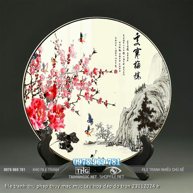 file tranh thu phap thuy mac muc tau hoa dao do tron 23112024 h