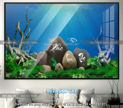 file tranh thu phap thuy sinh trang tri be ca decal dan kinh 12d 073
