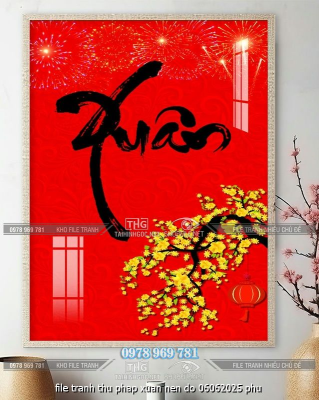 file tranh thu phap xuan nen do 06062025 phu