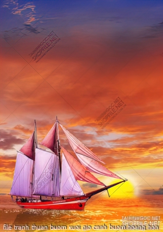 file tranh thuan buom xuoi gio canh buom hoang hon