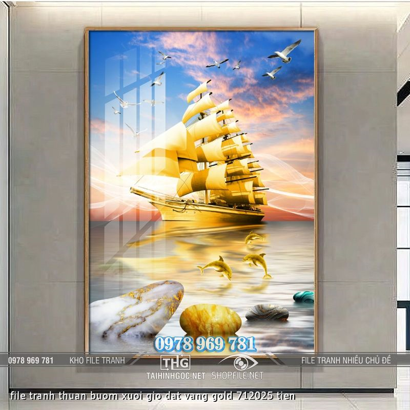 file tranh thuan buom xuoi gio dat vang gold 712025 tien