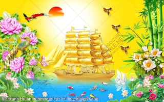 file tranh thuan buom xuoi gio tai loc thuyen vang