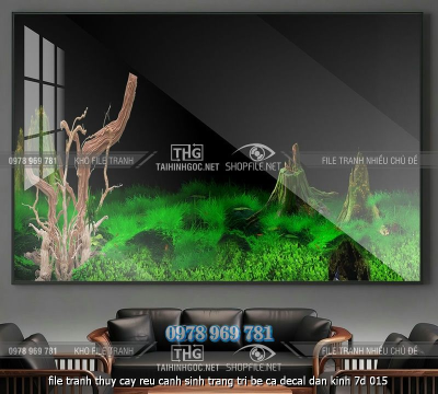 file tranh thuy cay reu canh sinh trang tri be ca decal dan kinh 7d 015
