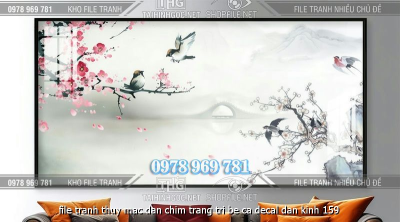 file tranh thuy mac dan chim trang tri be ca decal dan kinh 159