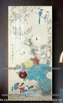 file tranh thuy mac hoa tiet hoa va chim 10032025 vien