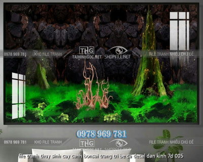 file tranh thuy sinh cay canh bonsai trang tri be ca decal dan kinh 7d 005