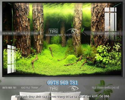 file tranh thuy sinh cay co reu trang tri be ca decal dan kinh r3d 066
