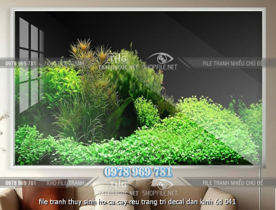 file tranh thuy sinh ho ca cay reu trang tri decal dan kinh 6d 041