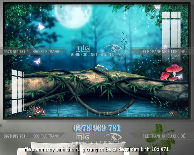 file tranh thuy sinh khu rung trang tri be ca decal dan kinh 10d 071