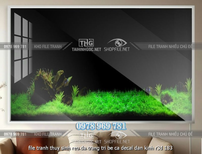 file tranh thuy sinh reu da trang tri be ca decal dan kinh r3d 183