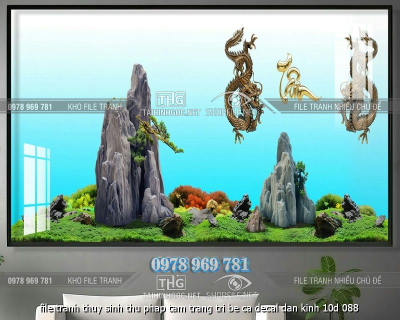 file tranh thuy sinh thu phap tam trang tri be ca decal dan kinh 10d 088