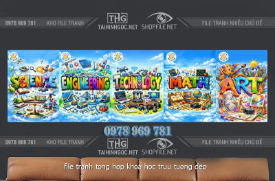 file tranh tong hop khoa hoc truu tuong dep