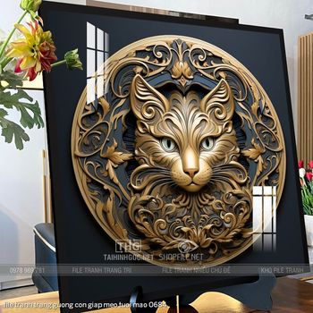 file tranh trang guong con giap meo tuoi mao 0684