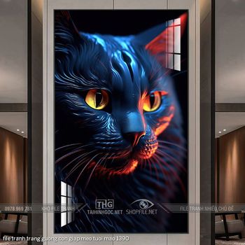 file tranh trang guong con giap meo tuoi mao 1390