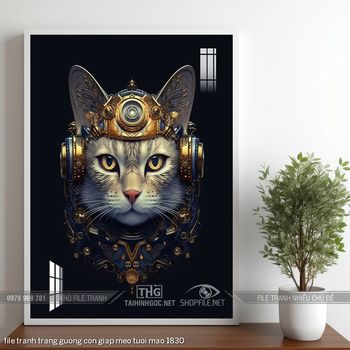 file tranh trang guong con giap meo tuoi mao 1830