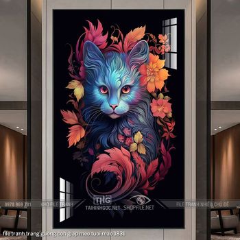 file tranh trang guong con giap meo tuoi mao 1831