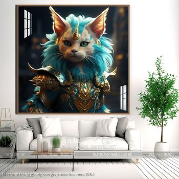 file tranh trang guong con giap meo tuoi mao 1864