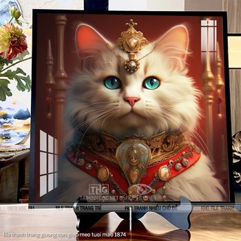 file tranh trang guong con giap meo tuoi mao 1874