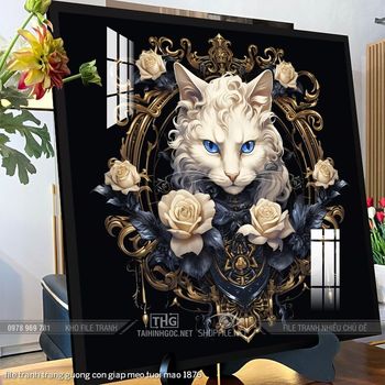 file tranh trang guong con giap meo tuoi mao 1876