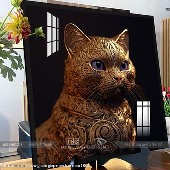 file tranh trang guong con giap meo tuoi mao 1882