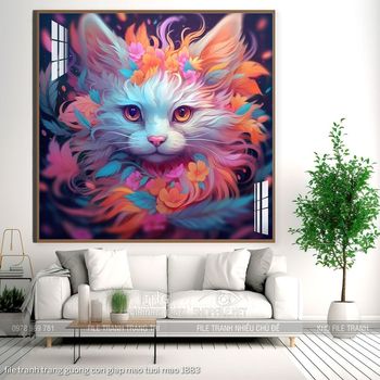 file tranh trang guong con giap meo tuoi mao 1883