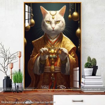 file tranh trang guong con giap meo tuoi mao 1884