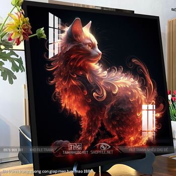 file tranh trang guong con giap meo tuoi mao 1888