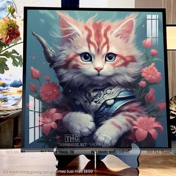 file tranh trang guong con giap meo tuoi mao 1899