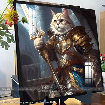 file tranh trang guong con giap meo tuoi mao 1901