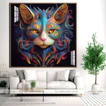 file tranh trang guong con giap meo tuoi mao 1914