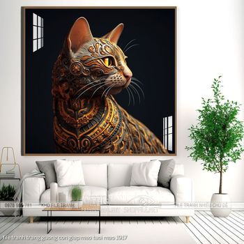 file tranh trang guong con giap meo tuoi mao 1917