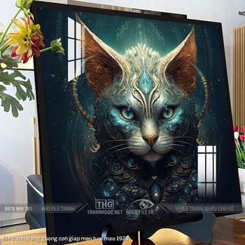 file tranh trang guong con giap meo tuoi mao 1923