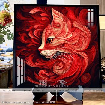 file tranh trang guong con giap meo tuoi mao 1934