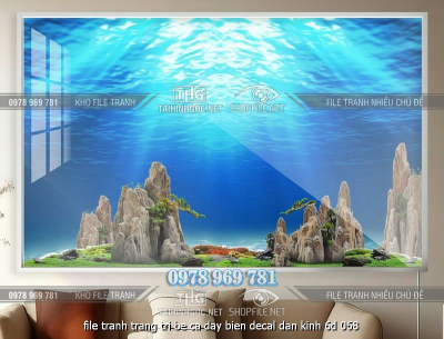 file tranh trang tri be ca day bien decal dan kinh 6d 068