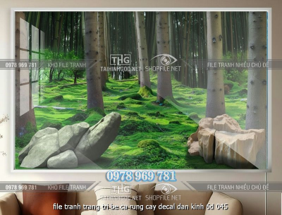 file tranh trang tri be ca rung cay decal dan kinh 6d 045