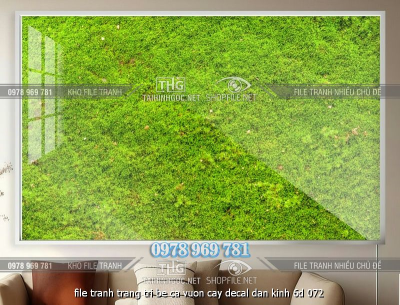 file tranh trang tri be ca vuon cay decal dan kinh 6d 072