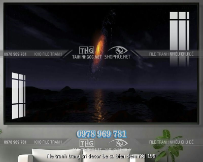 file tranh trang tri decor be ca bien dem r3d 199
