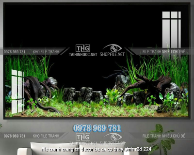file tranh trang tri decor be ca co thuy sinh r3d 224