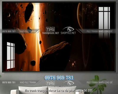 file tranh trang tri decor be ca da phat sang r3d 201