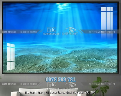file tranh trang tri decor be ca duoi day bien r3d 206